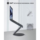 LULULOOK Laptopstandaard Grijs - 360° Draaibaar & Verstelbaar
