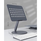 LULULOOK Laptopstandaard Grijs - 360° Draaibaar & Verstelbaar