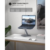 LULULOOK Laptopstandaard Grijs - 360° Draaibaar & Verstelbaar