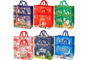 Kerstcadeautassen 12 stuks, Herbruikbaar & Waterdicht, 31% Korting