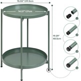 Grasgroene Ronde Bijzettafel Metaal - 33% Korting!