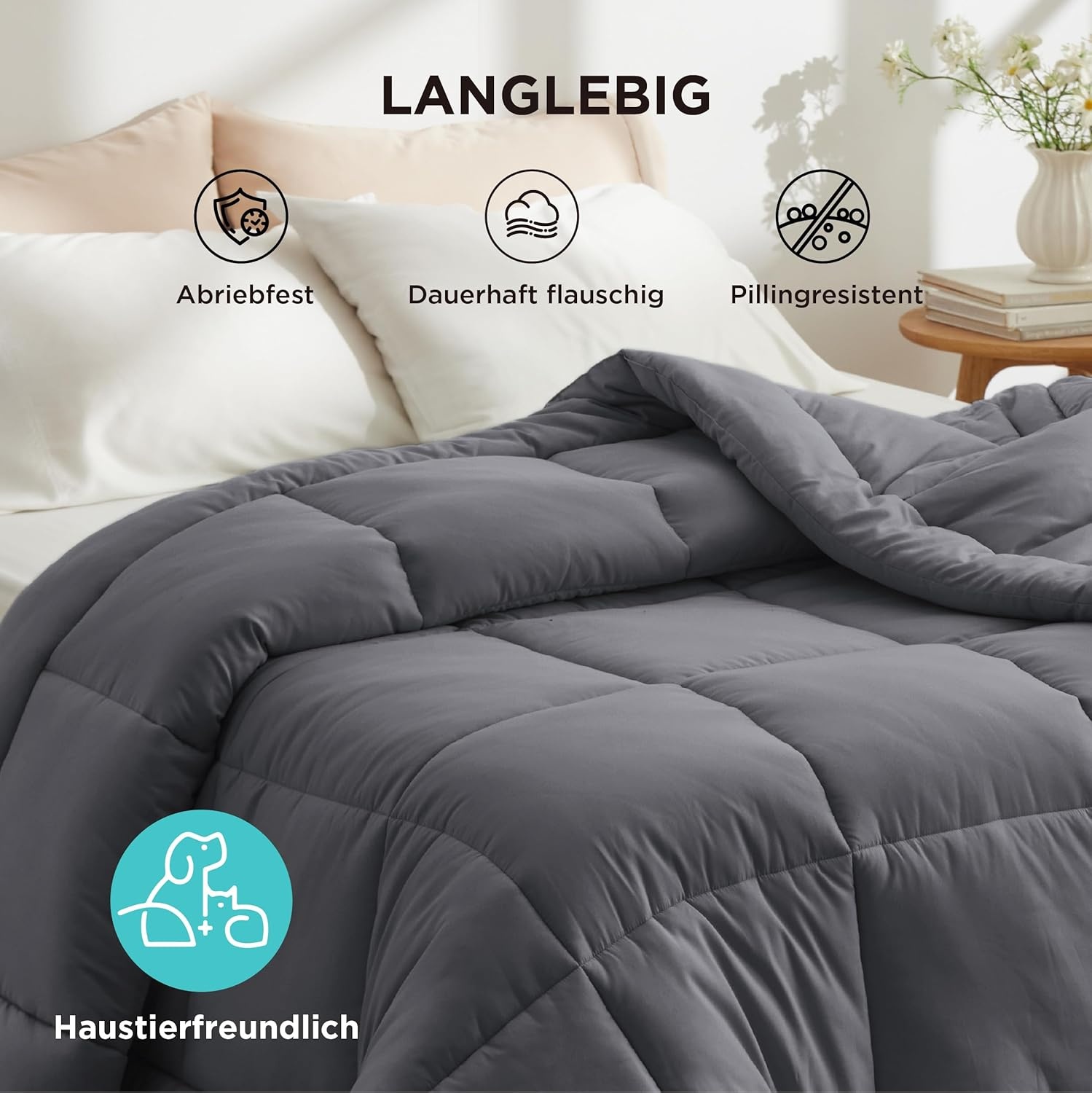 Bedsure Vier Seizoenen Dekbed 155x220cm Grijs - 33% Korting