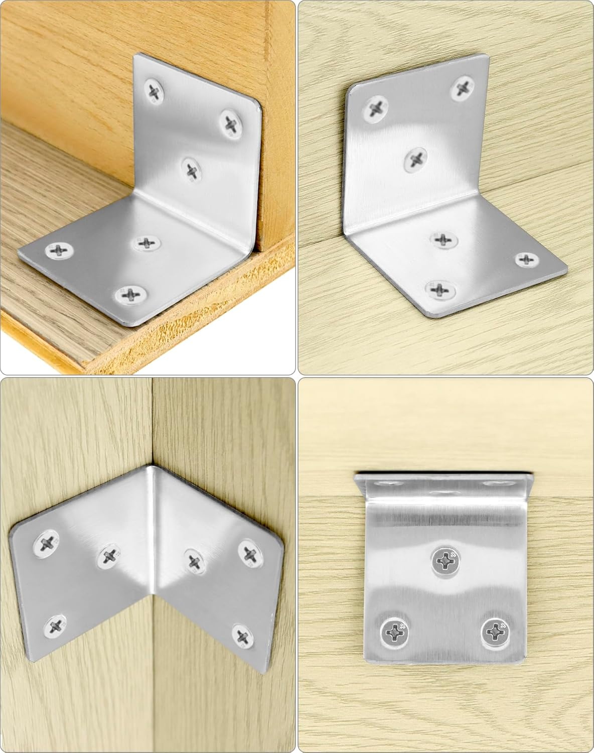 QWORK RVS Hoekverbinder Set (12 Stuks) - 48% Korting