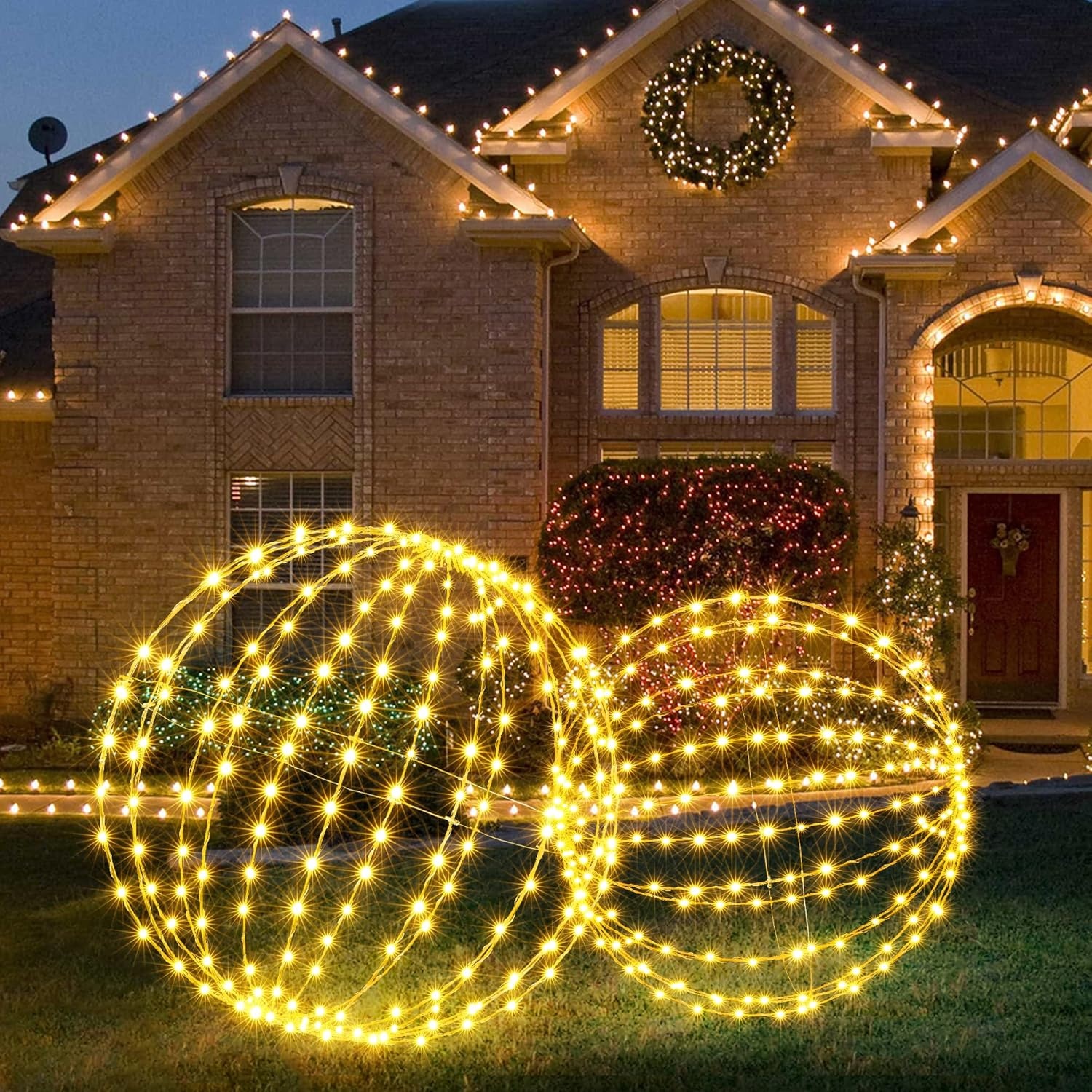 iBaycon Kerstballen Verlichting Buiten - Warm Wit (2 stuks) - 34% Korting