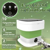 Opvouwbare Campingwasmachine Mini - 15L Groen met Centrifuge - 34% Korting