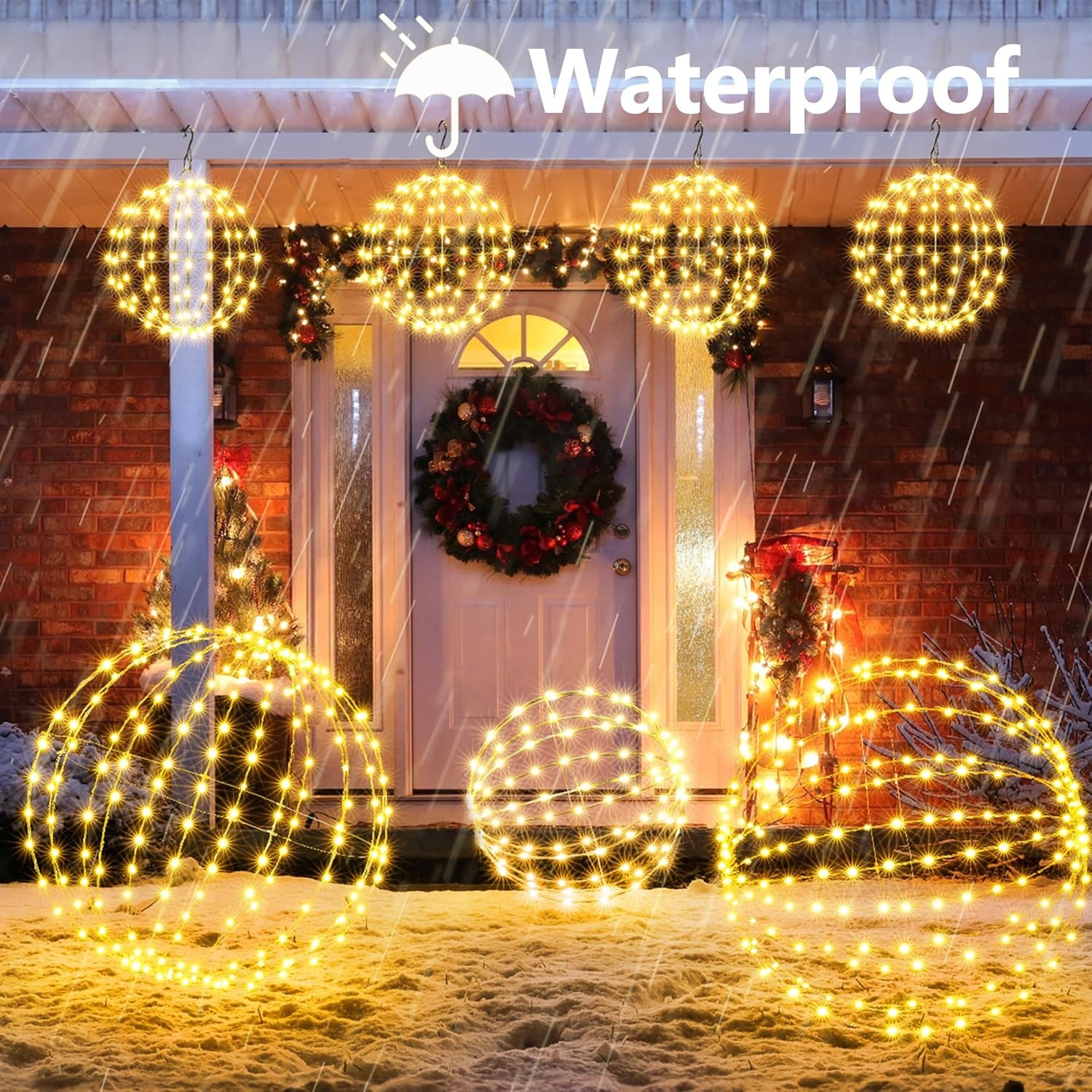 iBaycon Kerstballen Verlichting Buiten - Warm Wit (2 stuks) - 34% Korting