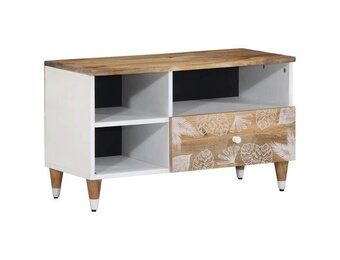 TV-meubel 80x33,5x46 cm massief mangohout - 53% Korting
