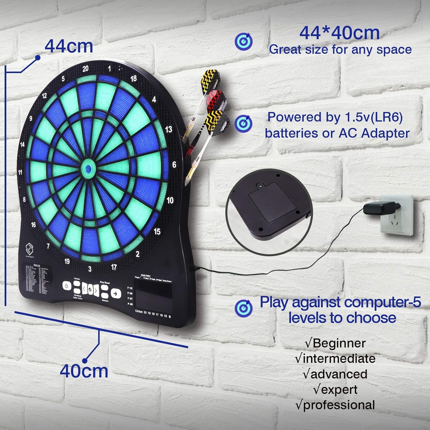 Professioneel Elektronisch Dartbord met LED Verlichting & 6 Darts - 34% Korting