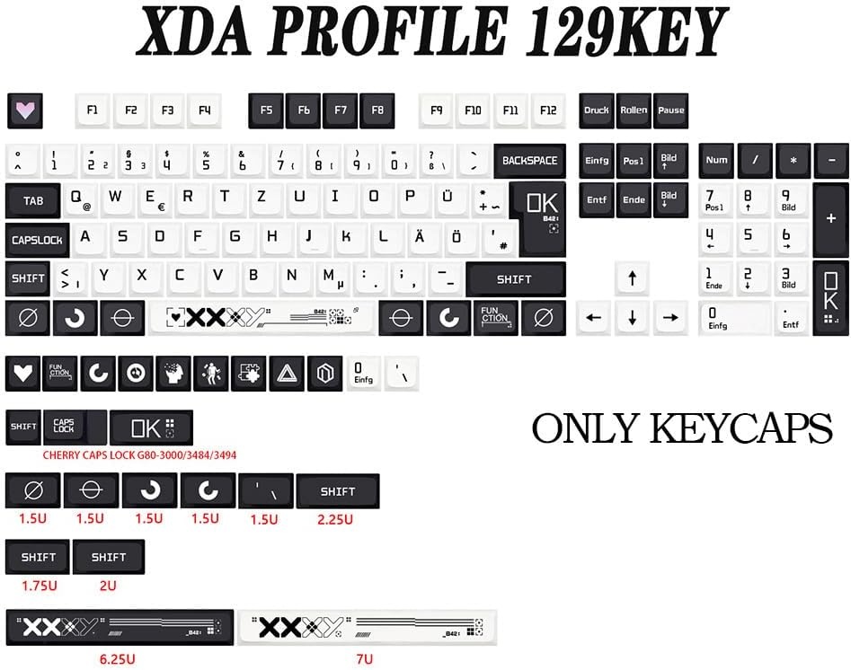 PBT Keycaps XDA Profiel Zwart Wit - 33% Korting!