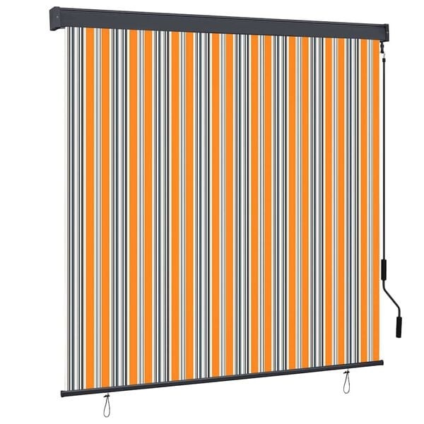 vidaXL Rolgordijn Gestreept Geel/Blauw - 180x250 cm - Stof met 34% Korting