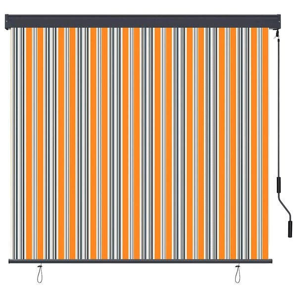 vidaXL Rolgordijn Gestreept Geel/Blauw - 180x250 cm - Stof met 34% Korting