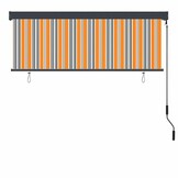 vidaXL Rolgordijn Gestreept Geel/Blauw - 180x250 cm - Stof met 34% Korting