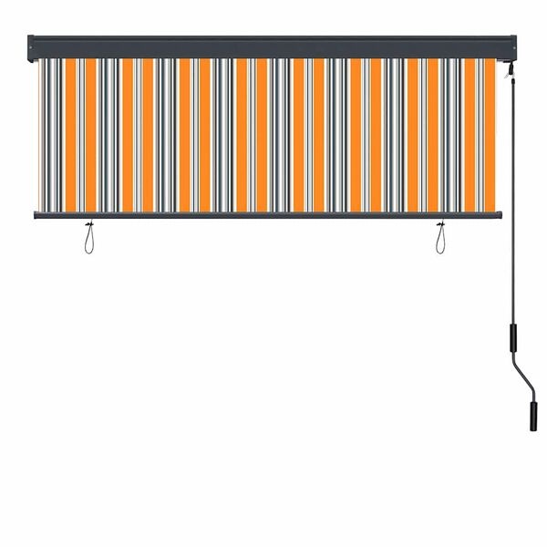 vidaXL Rolgordijn Gestreept Geel/Blauw - 180x250 cm - Stof met 34% Korting