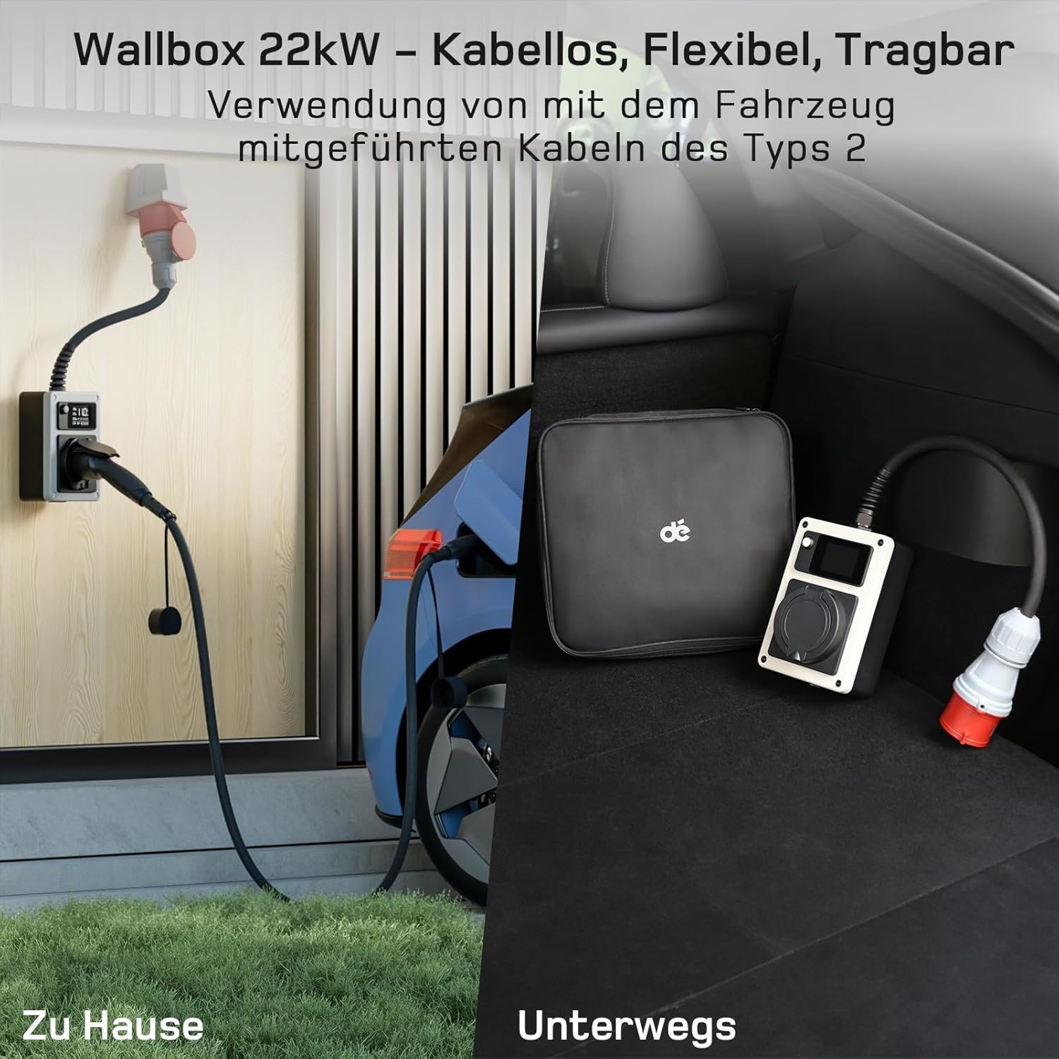 Mobiele Wallbox EV Lader 22kW Type 2 | 60% Korting
