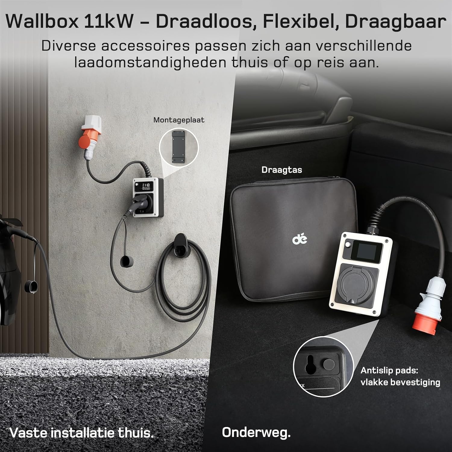 Mobiele EV Wallbox 11kW - CEE 16A Plug, Type 2 | 60% Korting