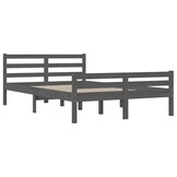 vidaXL Bedframe Massief Hout Grijs 140x200cm - 35% Korting
