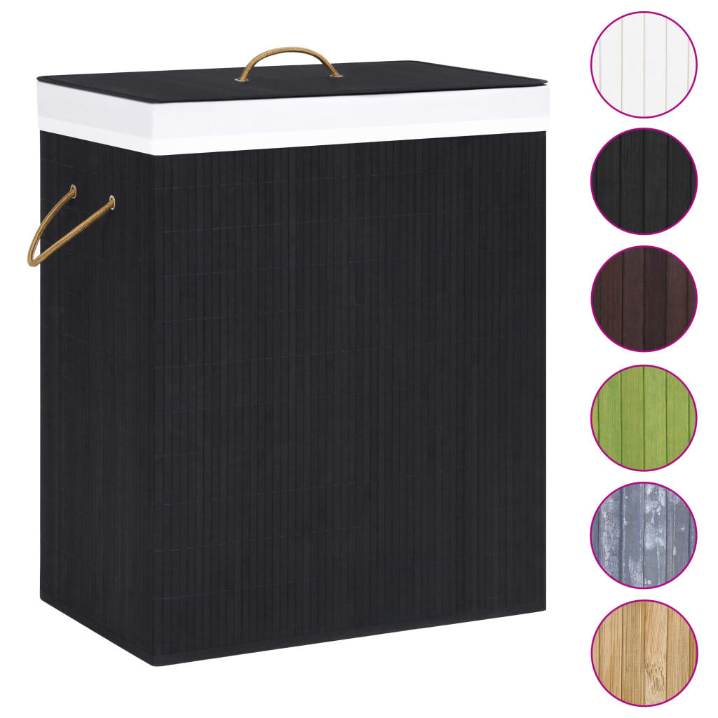 Bamboe Wasmand 83L Zwart - 56% Korting