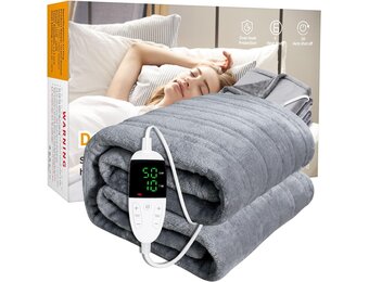 Elektrische Deken Grijs Fleece 180x150cm - 34% Korting