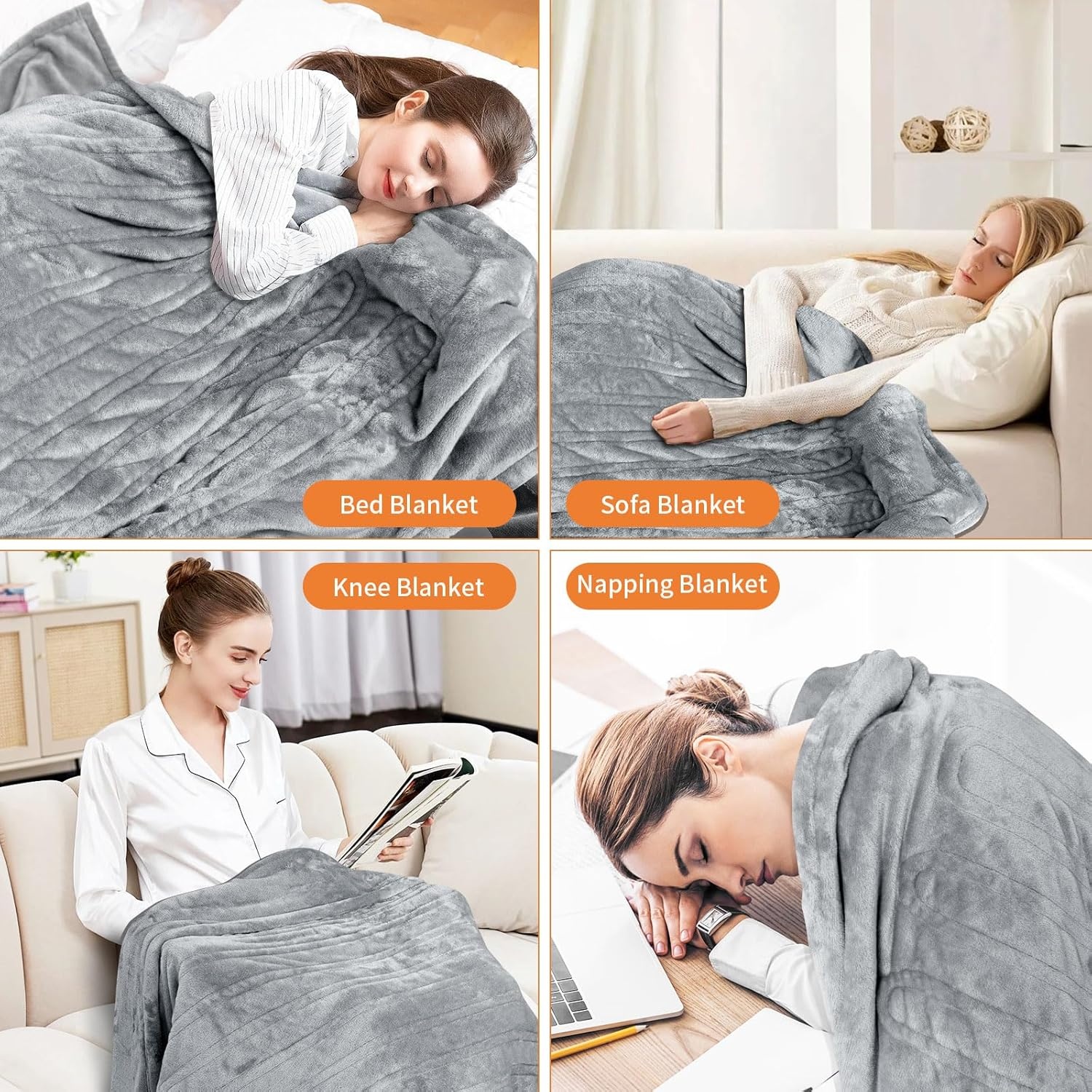 Elektrische Deken Grijs Fleece 180x150cm - 34% Korting