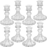 Glazen Kandelaars Set (8 stuks) - 56% Korting!