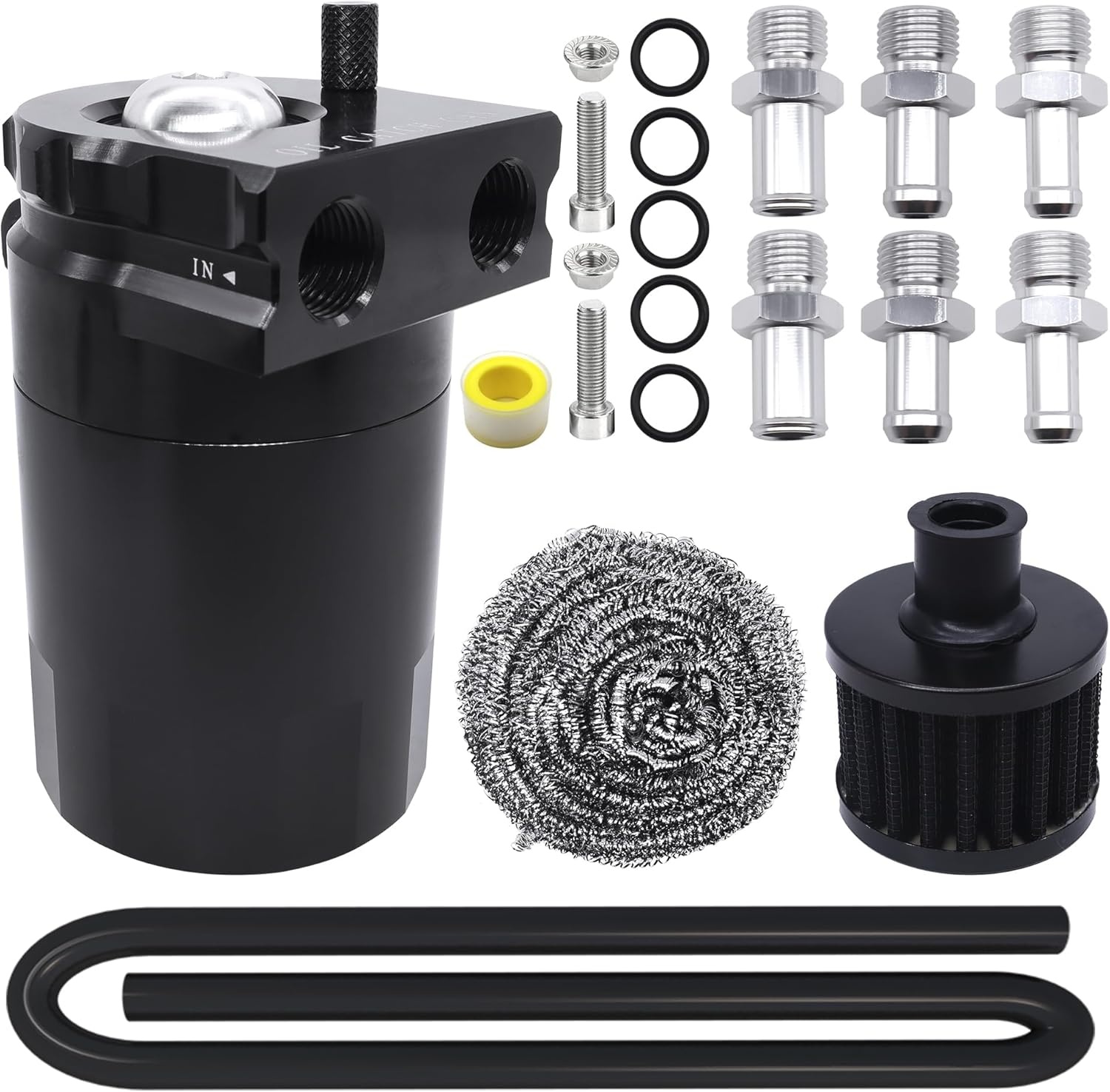 Universele Oil Catch Tank 350ml Aluminium Zwart - Bespaar 28%