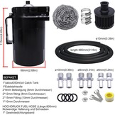 Universele Oil Catch Tank 350ml Aluminium Zwart - Bespaar 28%