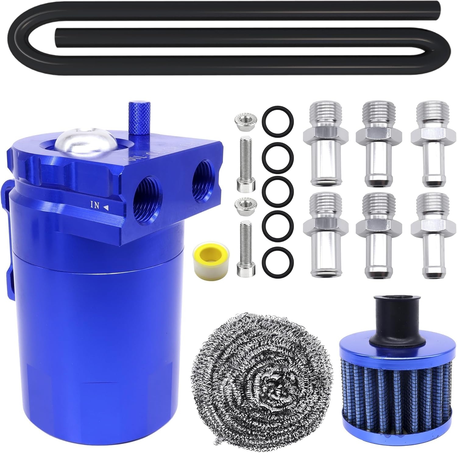 Universele Oil Catch Tank 350ml Aluminium Zwart - Bespaar 28%