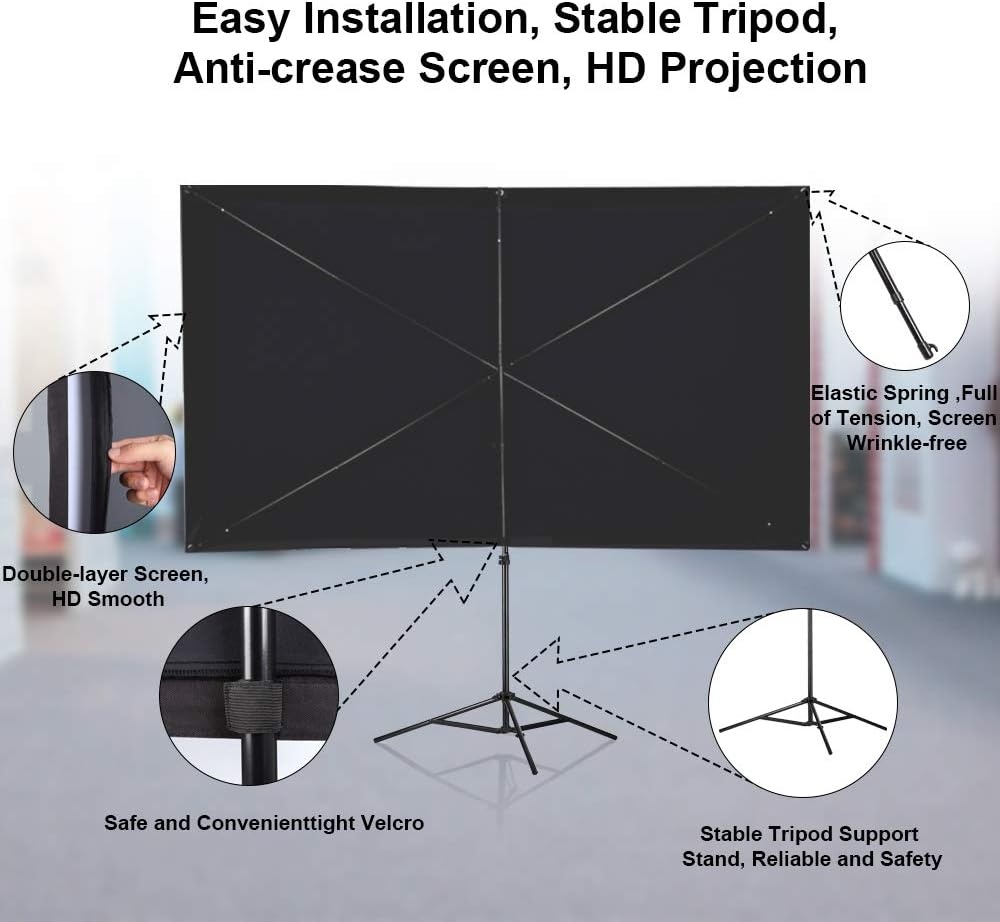 Projectiescherm met Statief 100" 4K HD - 54% Korting!