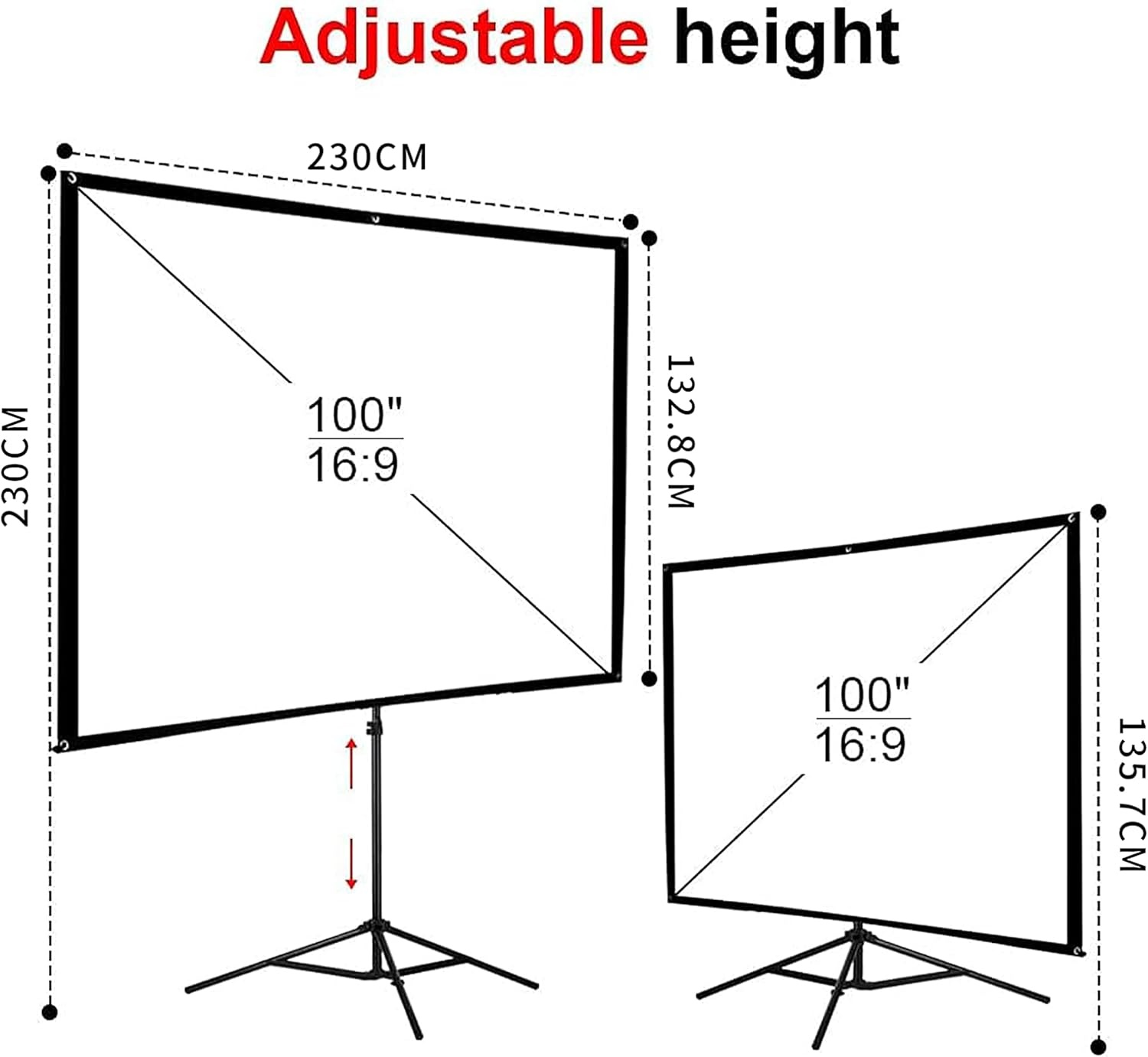 Projectiescherm met Statief 100" 4K HD - 54% Korting!