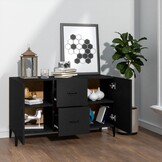 Zwart Houten Dressoir 100x36x60 cm - Met 59% Korting