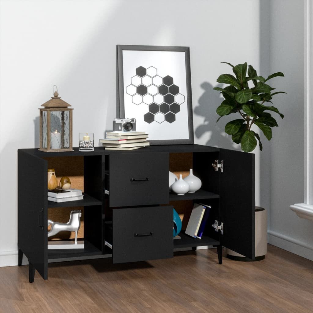 Zwart Houten Dressoir 100x36x60 cm - Met 59% Korting