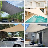 Rechthoekig Zonnezeil 5x5m Crema - Waterdicht, UV-bestendig Polyester
