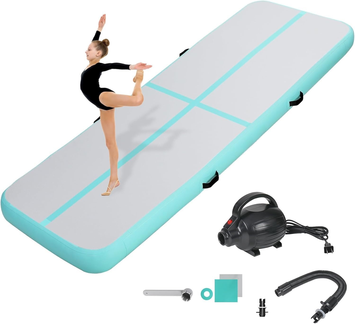 Opblaasbare Tumblingmat 4m x 1m | PVC Fitness Yoga Turnen | 35% Korting