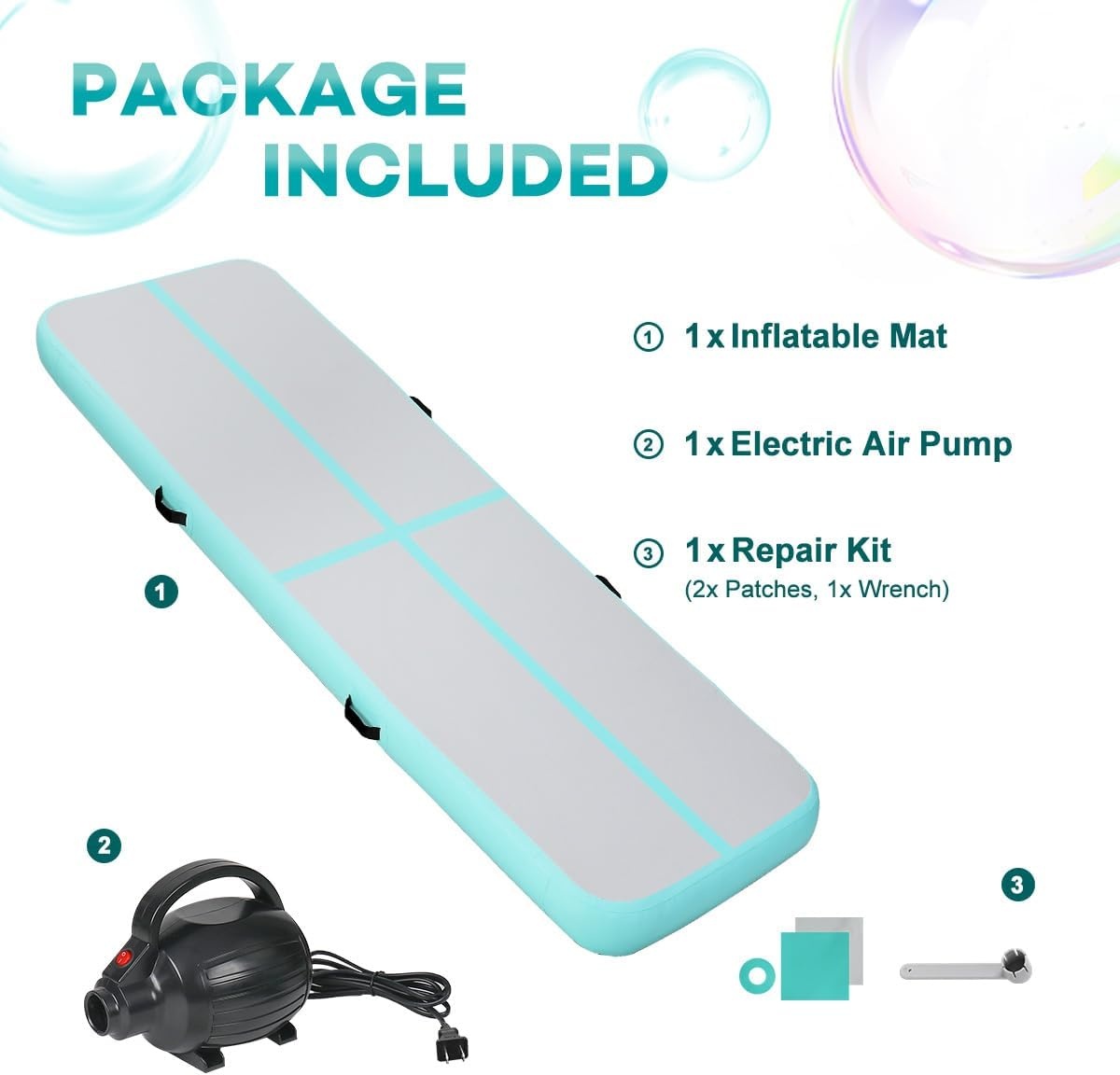 Opblaasbare Tumblingmat 4m x 1m | PVC Fitness Yoga Turnen | 35% Korting