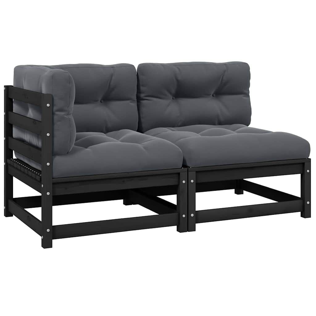 vidaXL Loungeset Grenenhout Zwart - 35% Korting