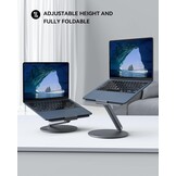 Laptopstandaard Grijs 10-17" - Opvouwbaar & 360° Draaibaar - 29% Korting!