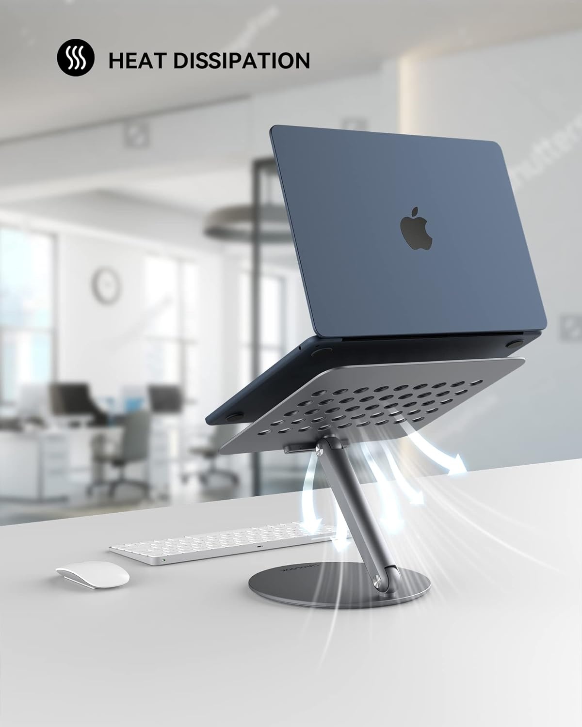 Laptopstandaard Grijs 10-17" - Opvouwbaar & 360° Draaibaar - 29% Korting!