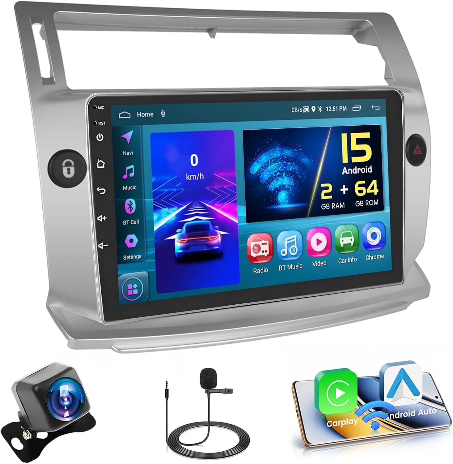 Android 13 Autoradio 9" IPS voor Citroën C4/C-Quatre met 29% Korting