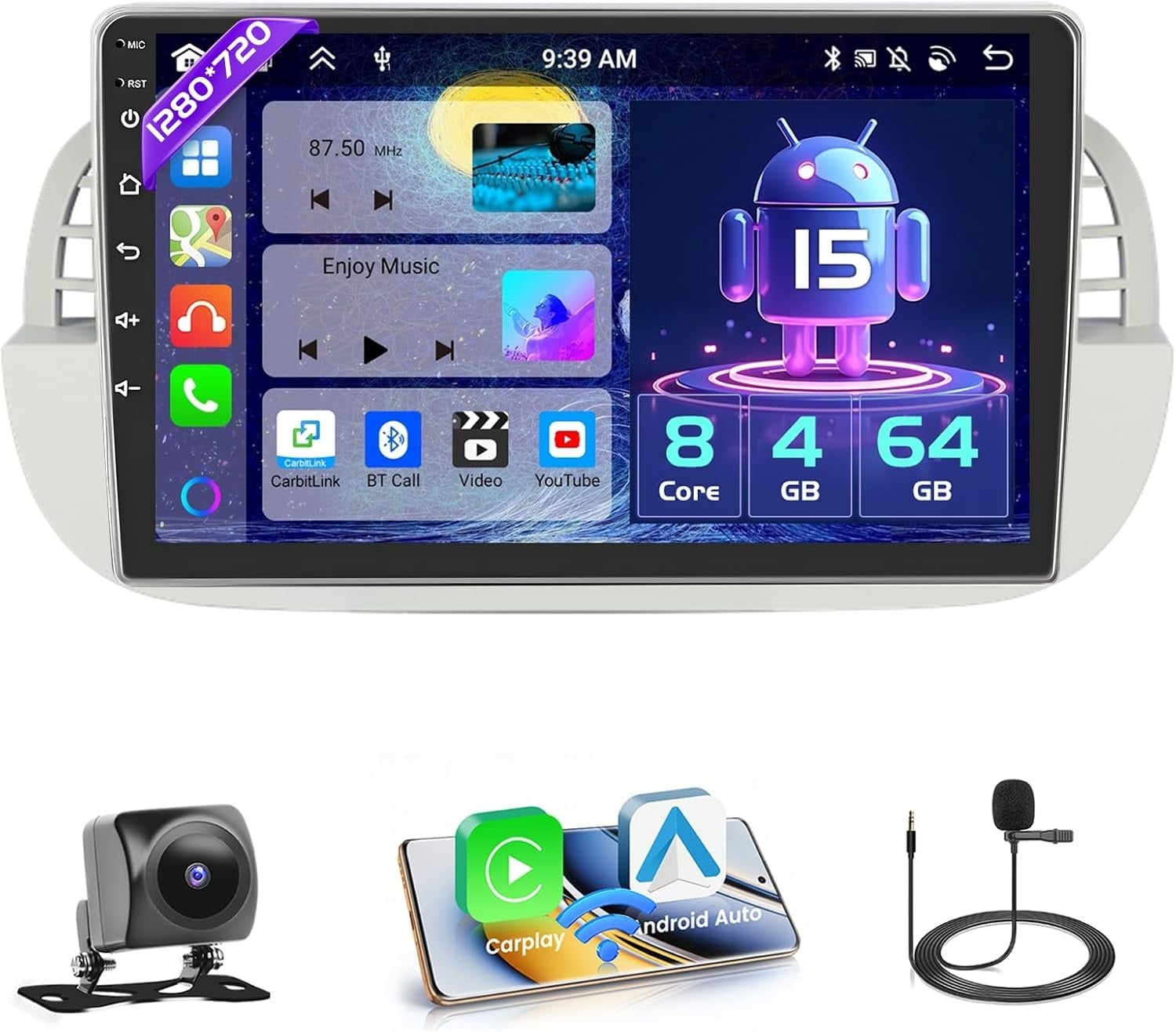 Android Autoradio Fiat 500 (2007-2015) - 35% Korting