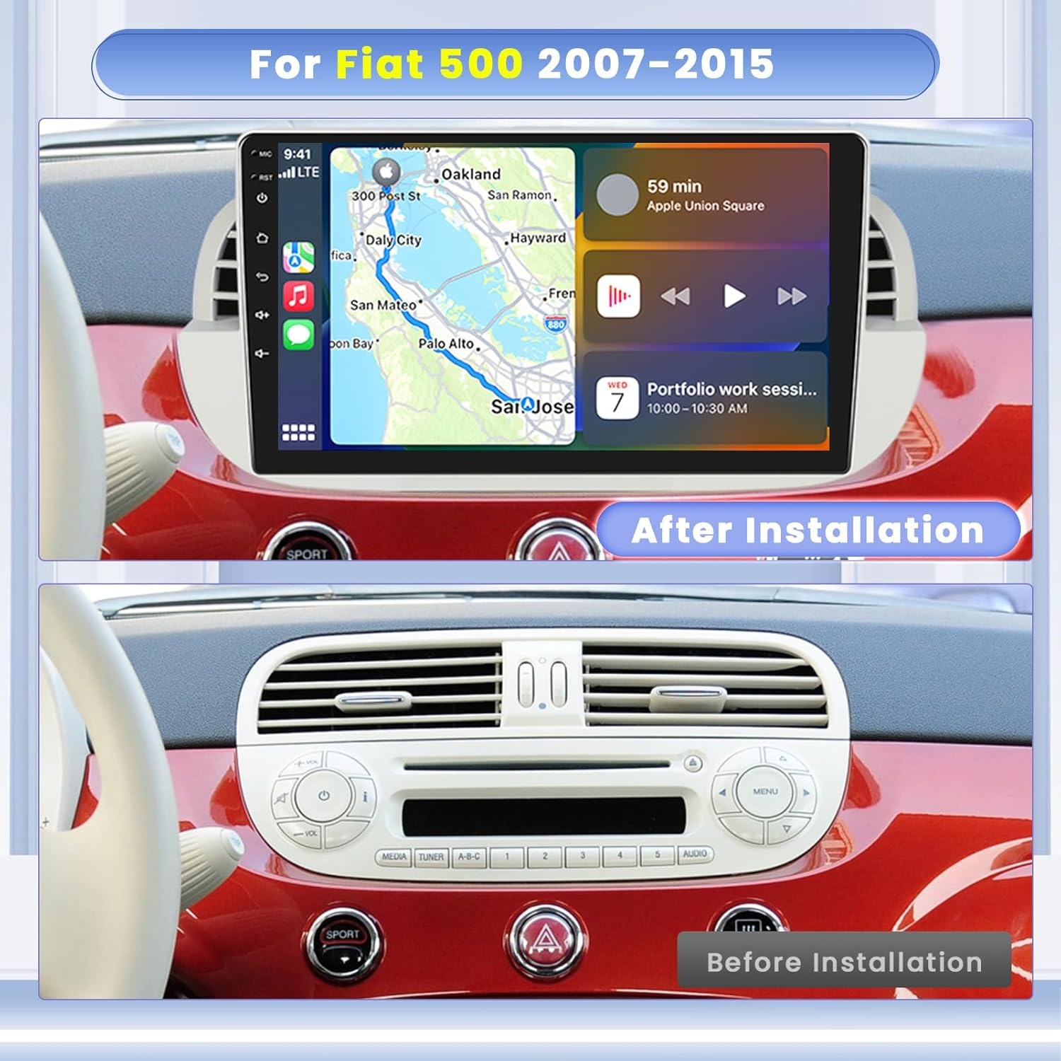Android Autoradio Fiat 500 (2007-2015) - 35% Korting