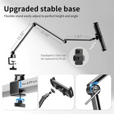 Instelbare Tablethouder voor Bed - Aluminium - 3,5-13 inch - 29% Korting