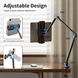 Instelbare Tablethouder voor Bed - Aluminium - 3,5-13 inch - 29% Korting