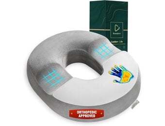 Ergonomisch Traagschuim Donut Kussen | Drukvermindering Rug & Stuitje | Zwart (32% Korting)