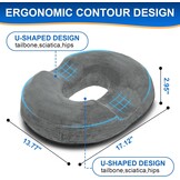 Ergonomisch Traagschuim Donut Kussen | Drukvermindering Rug & Stuitje | Zwart (32% Korting)
