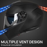Modulaire Integraalhelm Mat Zwart - Maat S | Dubbel Vizier | DOT Keurmerk - 34% Korting!