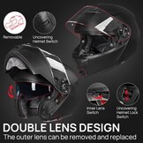 Modulaire Integraalhelm Mat Zwart - Maat S | Dubbel Vizier | DOT Keurmerk - 34% Korting!
