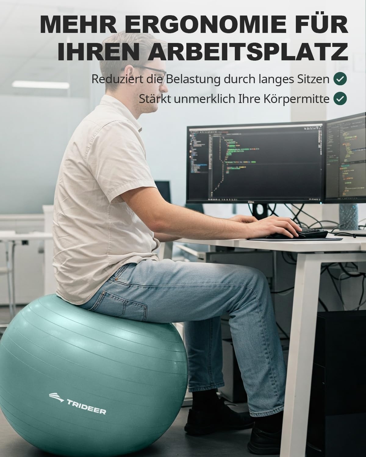Fitnessbal Groen 65cm - Anti-burst | 28% Korting