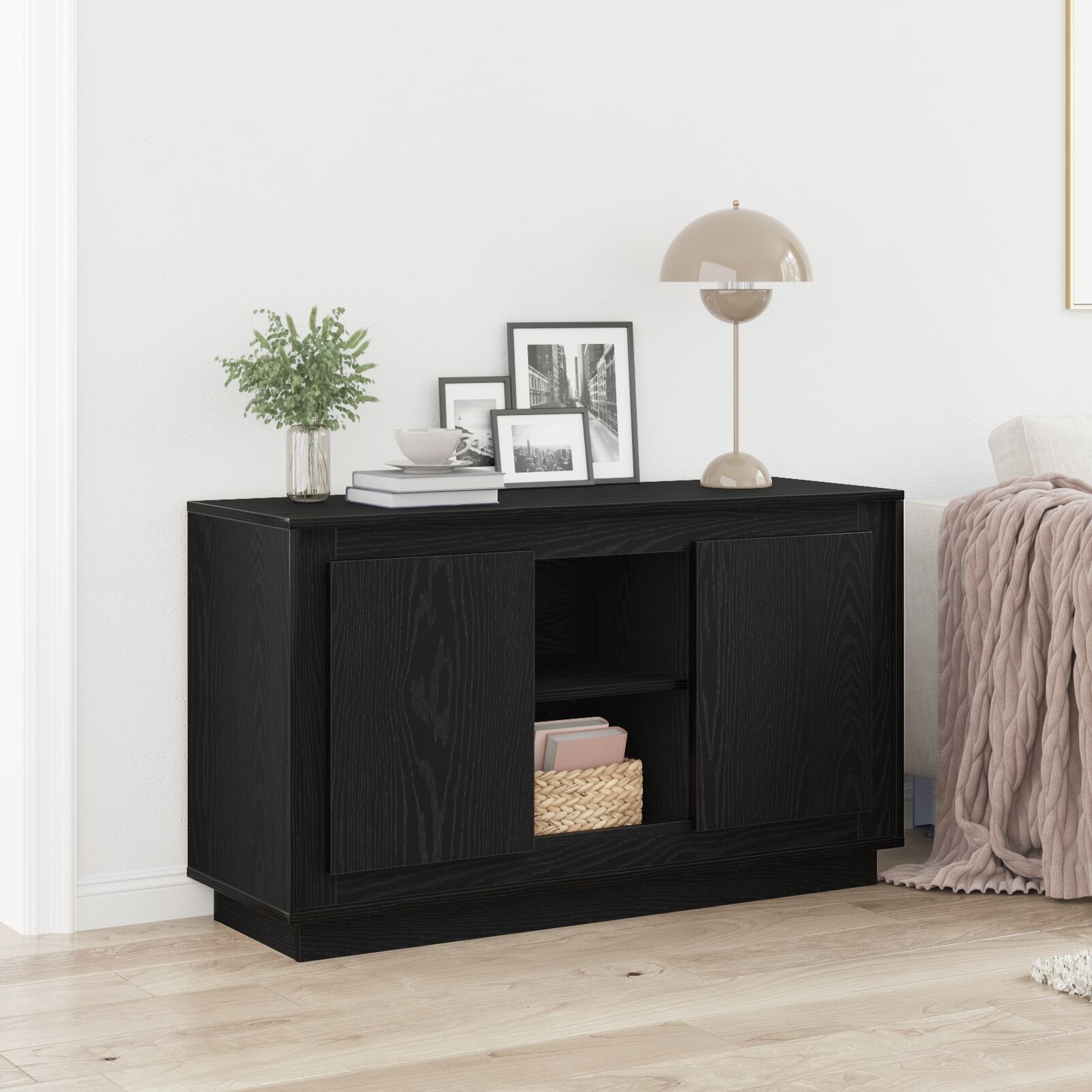 VidaXL Dressoir Zwart eiken 102x35x60 cm - 34% Korting