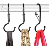 6x S-haken met veiligheidssluiting - Zwart Metaal | 27% Korting