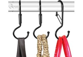 6x S-haken met veiligheidssluiting - Zwart Metaal | 27% Korting